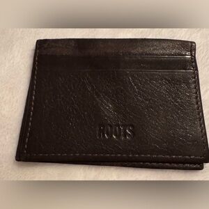 Roots Vintage Brown Slim Leather Card Holder